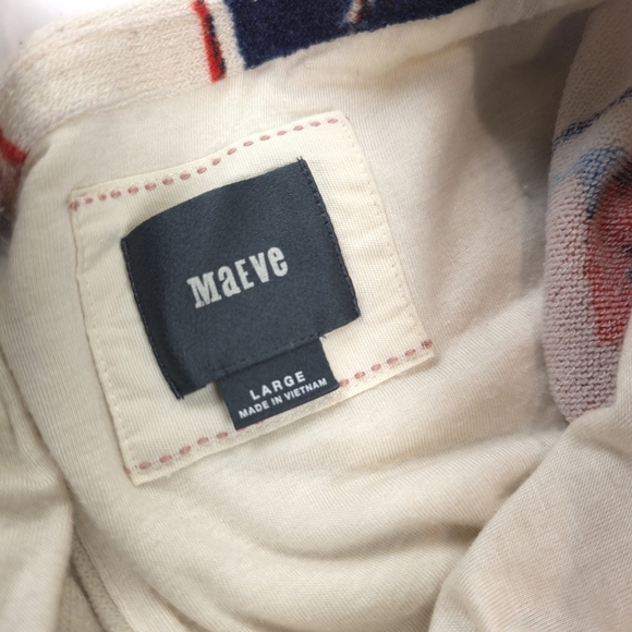 Maeve Anthropologie Blue Cream Floral Dress Sz L - Picture 10 of 13